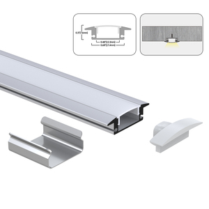 Tùy chỉnh <span class=keywords><strong>LED</strong></span> dải ánh sáng nhôm hồ sơ 17*7 Mét lõm <span class=keywords><strong>LED</strong></span> Nhôm hồ sơ kênh với khuếch tán trắng đen - Product Image 3
