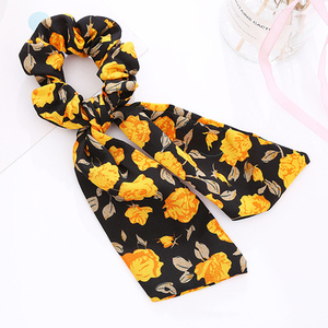 Écharpes en satin de coton perlé, en soie et en mousseline de soie, avec nœud papillon, ruban, queue épaisse, cheveux bouclés, sans plis, bandana - Product Image 4