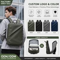 Sac à dos pour ordinateur portable professionnel, sac d'ordinateur fin, écologique, léger, imperméable, en polyester Oxford, minimaliste, de voyage, multi-poches