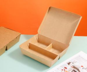 Contenitore per Pranzo in Carta a 2-3-4 Scomparti, Scatola per Alimenti Usa e Getta - Product Image 3