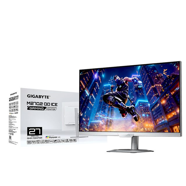 GIGABYTE  M27Q2 QD ICE Gaming Monitor 27inch IPS 2K 200Hz 1ms HDR400 G-SYNC Type-C White Gaming Pc Monitor