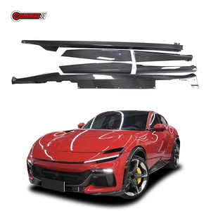 Jupes latérales en fibre de carbone sèche style OEM pour Ferrari Purosangue FUV, panneaux de bas de caisse pré-imprégnés authentiques, extensions de seuil latéral, amélioration aérodynamique - Product Image 1