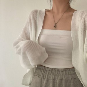 Cárdigan de punto ligero para mujer, estilo holgado, con frente abierto, protección solar, suéter fino, prenda de verano 2026 - Product Image 2
