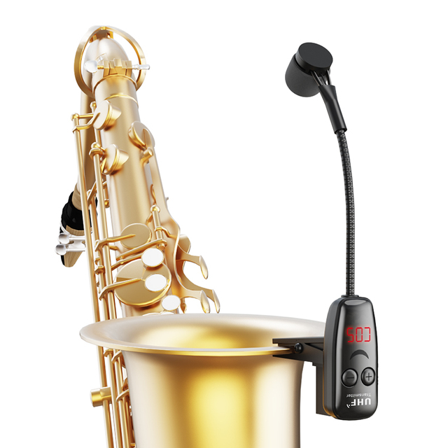 Professional Wireless Instrument Microphone UHF for Saxophone Trumpet Sax Wireless Receiver Transmitter 50M Range Plug