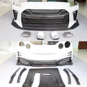 Popular estilo superior fibra de carbono capó parachoques delantero faldones laterales parachoques trasero ala trasera para Nissan <span class=keywords><strong>GT</strong></span> RR35 Kit de carrocería - Product Image 6