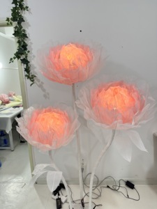 Le coton laiteux de papier d'organza de soie libre créatif peut être personnalisé fleur d'ouverture et de fermeture automatique pour la décoration de mariage - Product Image 1