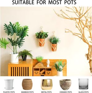Décoration d'intérieur rustique bohème, <span class=keywords><strong>porte</strong></span>-plantes en macramé fait main avec perles en bois, pour plantes suspendues - Product Image 3