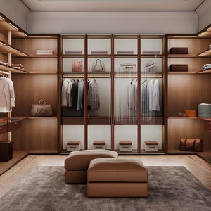 BALOM Modern Aluminum Frame Glass <b>Sliding</b> Door Walk in Closet Modular Custom Bedroom Furniture OEM Factory - Product Image 4
