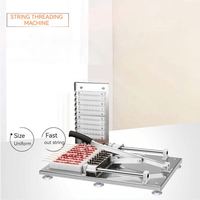 Machine à brochettes manuelle en acier inoxydable pour barbecue, pour brochettes de mouton, kebab d'agneau, doner kebab, machine à enfiler la viande