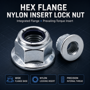 Écrou de blocage à insert en nylon à bride hexagonale en acier au carbone zingué sur mesure DIN 6926 - Product Image 2