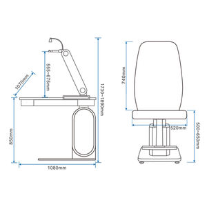 Equipamento optometria Equipamento oftálmico Mesa combinada e cadeira e cadeira ASJ-6000B Unidade oftálmica - Product Image 5