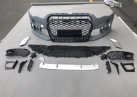 Couvre-pare-chocs avant pour Audi A6 S6 C7, style RS6, avec grille en nid d'abeille noir brillant pour Audi A6 S6 C7 C7.5 2012-2018