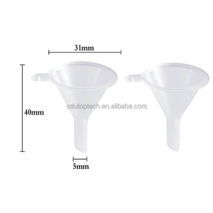 Em estoque Funil De Plástico Pequeno, plástico transparente Mini Funis para Ciência Lab Garrafa De Enchimento Líquido, óleos essenciais, Perfume - Product Image 1