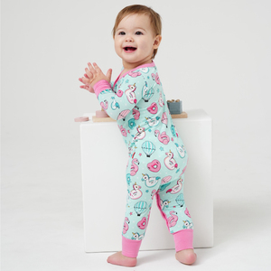 Ropa Linda para Bebé Niña, Mono de Bambú Suave, Traje con Bloques de Color, Ropa con Cierre para Bebés, Ropa para Niños Pequeños, Mameluco de Algodón para Bebé - Product Image 3