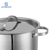 Pot à sauce en acier Offres Spéciales 201 Pot à soupe Grand pot à bouche droite Double poignées en acier inoxydable Compatible avec la cuisinière à gaz