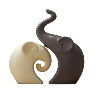 ceramic elephant figurines Home Decor Accessories Animal Porcelain Ornaments Ceramic Crafts Art Figurines (Elephant)