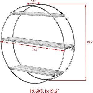 Estantes flotantes resistentes de hierro forjado doble, estante decorativo de Metal de madera para sala de estar, dormitorio, baño, bolsa de garaje, maceta - Product Image 3