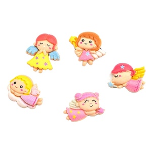 Kawaii Diy Embellishments Frosted Flat Back Resin Various Shape Angel Charms for Scrapbooking Hair Bow Phone Deco Parts