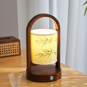 Chinese Style Table Lamp E27 Led <b>Push</b> <b>Button</b> <b>Switch</b> Eye Caring Bedroom Tea Room Decor - Product Image 1