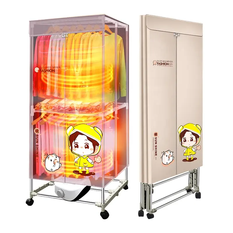 1000w 220v 2 Level freestanding luxury indoor clothes dry Custom Folding Portable Standing Cheap Electric Clothes Dryer Machine