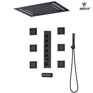 Ensemble de pomme de douche murale tout en cuivre, acier inoxydable 304, matériel de salle de bain encastré, usage domestique - Product Image 5