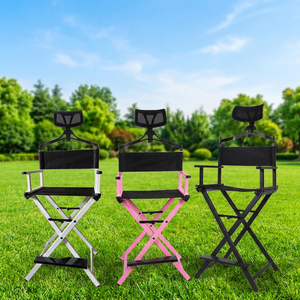 Silla de Maquillaje Plegable Moderna - Silla Portátil de Aluminio para Exteriores con Respaldo Alto, Estilo Ejecutivo, Apta para Dormitorio y Uso en Centros Comerciales - Product Image 1