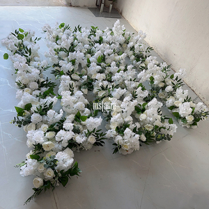 ممر زهور MSFAME فاخر بتصميم زهور اصطناعية للفعاليات، زينة وردية لطاولة الزفاف - Product Image 5