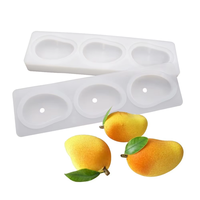 Cetakan Silikon Kue Mousse Persik Mangga Nanas Ceri Apel Puding Buah Es Krim DIY Rumahan Kemasan Opp Food Grade Tahan Panas