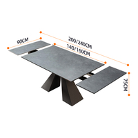 Ensemble de table à manger extensible en pierre frittée Foshan, 6 chaises, ensemble de table à manger de luxe, 6 places, meubles chinois, pin recyclé