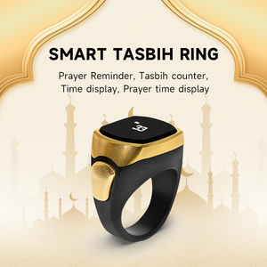 Bague de prière islamique <span class=keywords><strong>Al</strong></span> Fajr unisexe avec compteur de prières, affichage OLED de l'heure de la Mecque, étanche IP67, contrôle par application Android, batterie 4 jours - Product Image 6