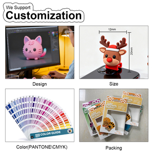 OEM tùy chỉnh Mini phim hoạt hình <span class=keywords><strong>Silicone</strong></span> hành động con số loạt Quà tặng hộp mù trường hợp điện thoại trang trí 3D <span class=keywords><strong>Silicone</strong></span> PVC nằm con số - Product Image 3