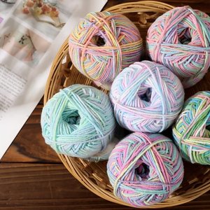 Nuevo Hilo <span class=keywords><strong>de</strong></span> Algodón Mezclado <span class=keywords><strong>de</strong></span> 4 Hebras, Teñido en Degradado, Anti-Pilling, para Tejer a Mano, Crochet, Muñecas <span class=keywords><strong>de</strong></span> Flores, Uso para Bebés - Product Image 2