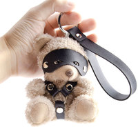 Porte-clés ours en peluche BDSM discret, jouet décoratif fétichiste pour les amateurs de jeux érotiques avec détail nœud, un cadeau unique pour les aventuriers