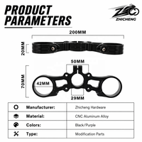 Zhicheng - Triple étrier supérieur de fourche en aluminium anodisé CNC de haute précision pour motos Yamaha VESA/P / électriques