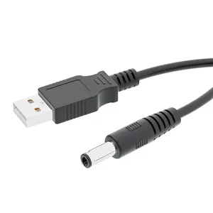 USB 2.0 A C to DC charge cable DC male connector jack plug 5521 5525 35135 5V to 8V 9V 12V adapter converter charging cord cable