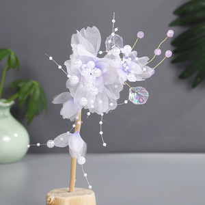 2025 Nouveau style de conception originale, coiffe Hanfu en fleurs de soie faites à la main, style ancien conte de fées, pour festival, performance et maquillage capillaire - Product Image 4