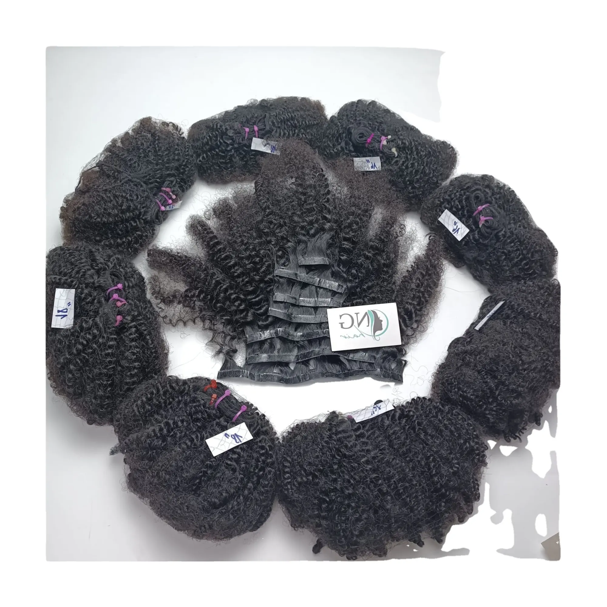 Venta especial de cabello humano vietnamita Clip Ins Extensiones Afro Kinky Curly Hair Products Precio al por mayor