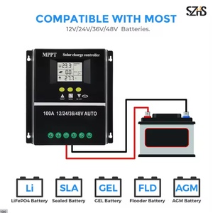 Contrôleur <span class=keywords><strong>de</strong></span> <span class=keywords><strong>charge</strong></span> solaire MPPT 100A 12V 24V 36V 48v Panneau photovoltaïque Batterie Régulateur intelligent Contrôleur <span class=keywords><strong>de</strong></span> <span class=keywords><strong>charge</strong></span> solaire au lithium - Product Image 4