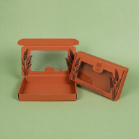 Cajas de Cartón Corrugado Reciclables de Color Naranja, con Logotipo Personalizado, Cuatro Colores, Ecológicas, con Ventana Transparente, para Suero para el Cuidado de la Piel