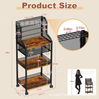 Chariot de rangement métallique mobile à cinq niveaux, moderne, pour l'organisation d'art et d'artisanat, support roulant multi-niveaux pour pinceaux et outils d'art, utilisation en cuisine