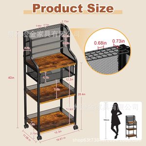 Chariot de rangement métallique mobile à <span class=keywords><strong>cinq</strong></span> niveaux, moderne, pour l'organisation d'art et d'artisanat, support roulant multi-niveaux pour pinceaux et outils d'art, utilisation en cuisine - Product Image 4
