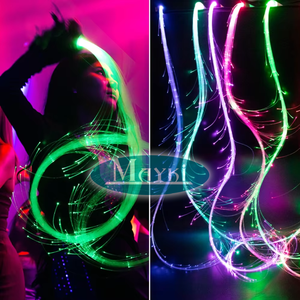 Fouet lumineux <span class=keywords><strong>LED</strong></span> RGB à fibre optique de haute qualité, alimenté par batterie, avec effet de scintillement à l'extrémité pour la danse - Product Image 3