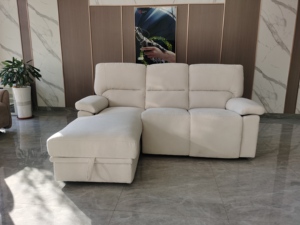โซฟาปรับเอนรูปตัวแอลพร้อมที่เก็บของ โซฟาปรับเอนไฟฟ้าสุดหรู 4 ที่นั่ง เฟอร์นิเจอร์ห้องนั่งเล่น - Product Image 3