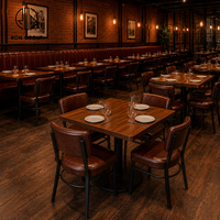 Mobilier de restaurant Ron Group : Chaise en métal rembourrée, table en bois massif, banquette en cuir de luxe à dossier haut pour usage commercial