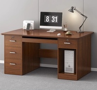 Bureau d'ordinateur à domicile avec serrure, style simple, avec tiroirs, poste de travail de bureau avec ensemble de chaises