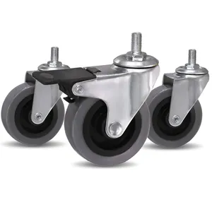 2 inch universal casters 3 inch screw with brake push wheel furniture silent PVC wheel