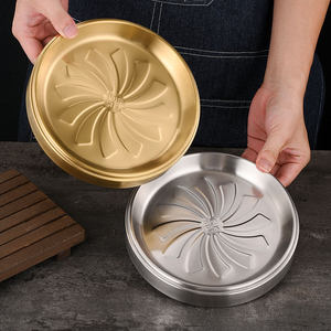 ถาดเสิร์ฟอาหารทรงกลมสแตนเลส 304 แบบซ้อนได้ สำหรับบาร์บีคิว บุฟเฟ่ต์ หม้อไฟ และอาหารจานด้านข้าง - Product Image 1