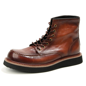 Botas de Trabajo para Hombre G5-1, Botas de Combate Casuales de Cuero Marrón con Tacón Bajo, Resistentes a la Abrasión, Disponibles para Dropshipping - Product Image 1