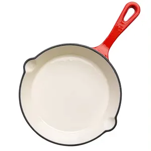 Sartén antiadherente roja, sartén de hierro fundido, sartén para huevos y carne de 20cm