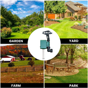 Rociador con sensor de movimiento a prueba de agua IP65 con energía <span class=keywords><strong>solar</strong></span> para disuadir a los zorros, mapaches para perros Con luz intermitente - Product Image 6